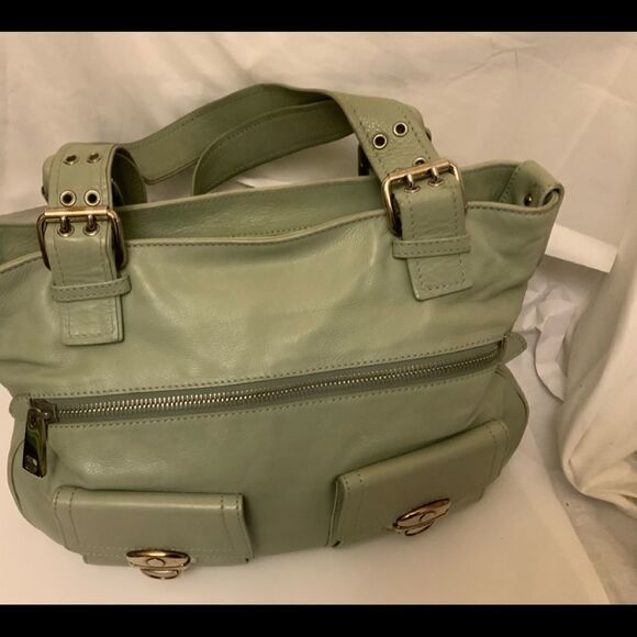 Marc Jacobs handbag Leather Green double handles front pockets - Picture 5 of 16